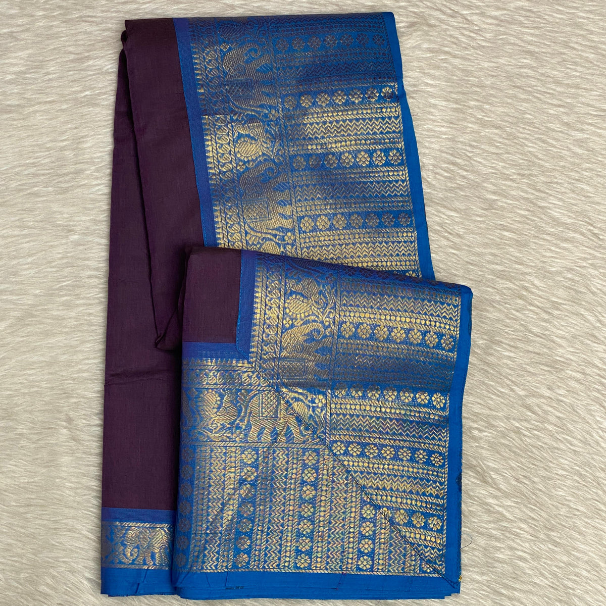 Kanchi Cotton Saree in Purple