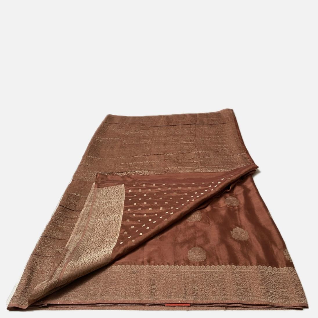 Smrithy Viscose Georgette Saree with Floral design Brown