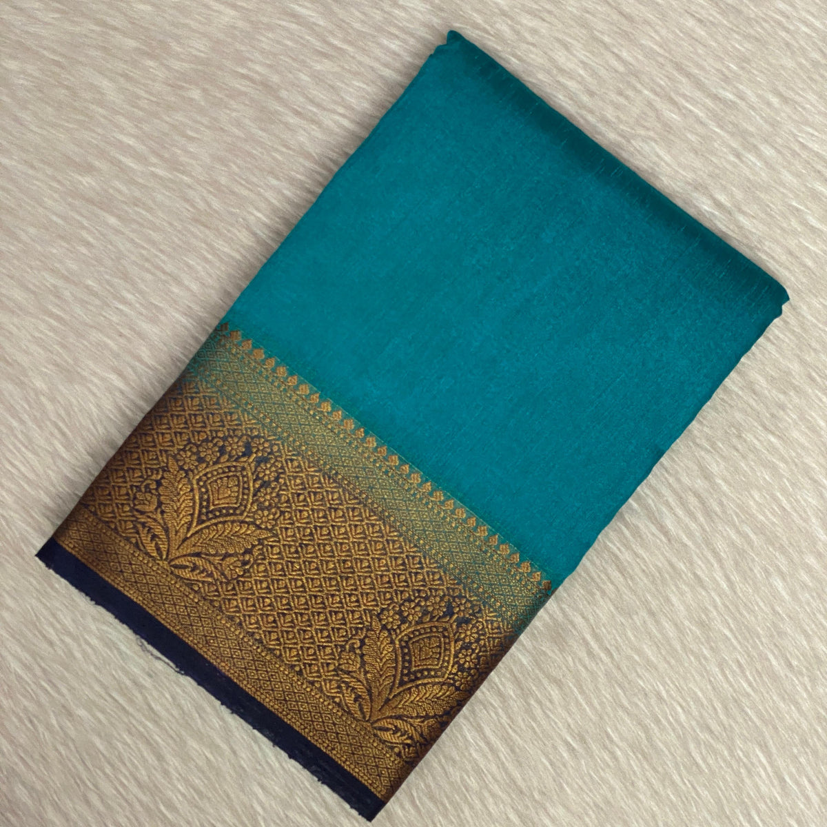semi Jute Saree in Blue
