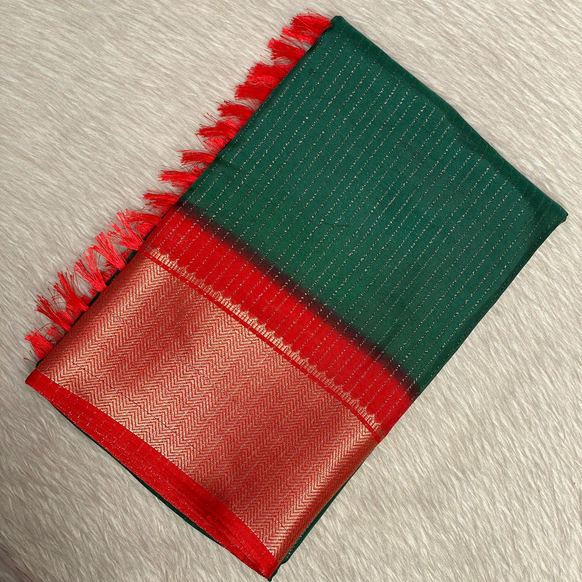 Monica Georgette Light weight Saree Green