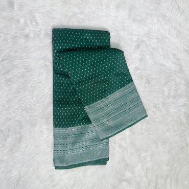 Banarasi Butti Chanderi Silk Dark Green