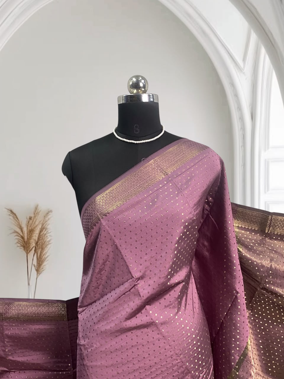Riya Banarasi Butti Soft Silk Saree Lavender Dress Code