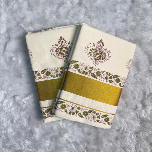 Royal Olive Kasavu Set Mund