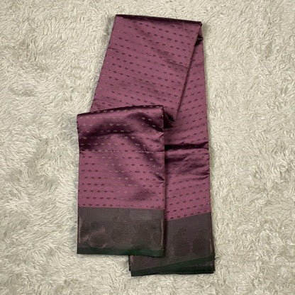 Banarasi Butti Semi Silk with Floral Border Saree Lavender
