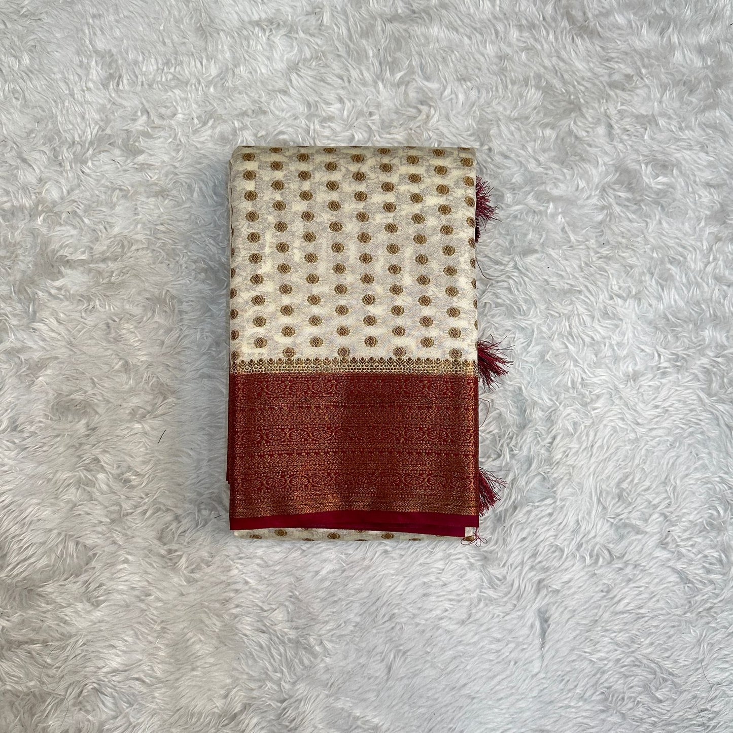 Georgette Banarasi Butti Party Wear Saree Beige