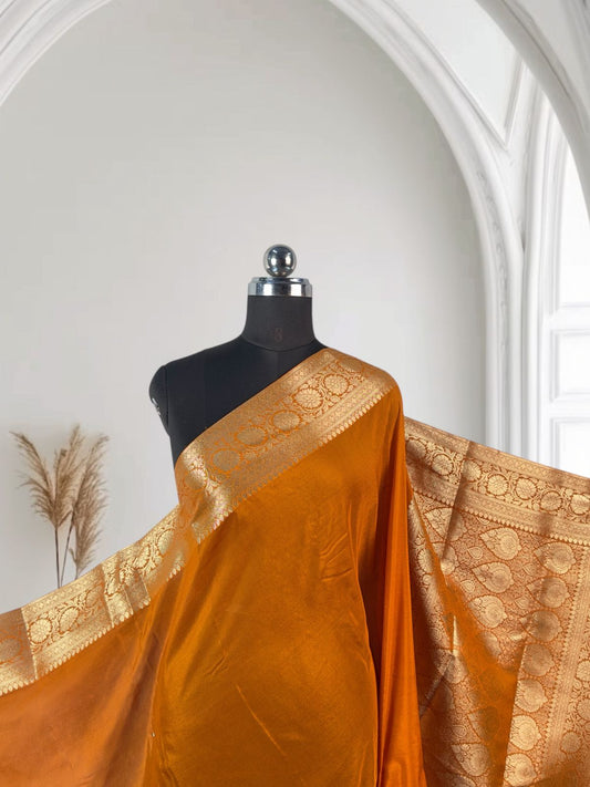 Elegant Banarasi Saree Light Orange