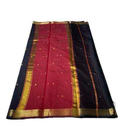 Paru Black Chanderi Cotton Saree