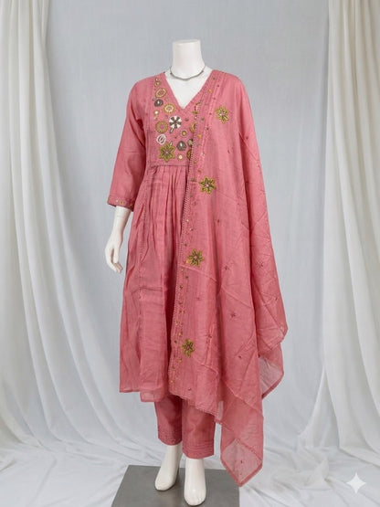 Floral Grace Salwar Set Pink