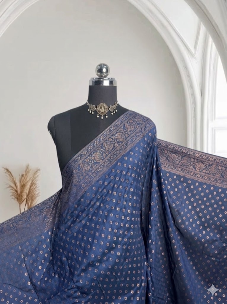 Leela Kashmiri Silk Fancy Saree Dress Code Blue